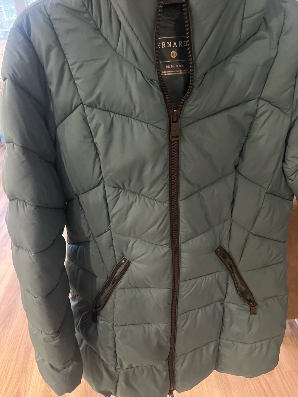 Bernardo Teal Hooded Puffer Winter Jacket Coat - Picture 5 of 7